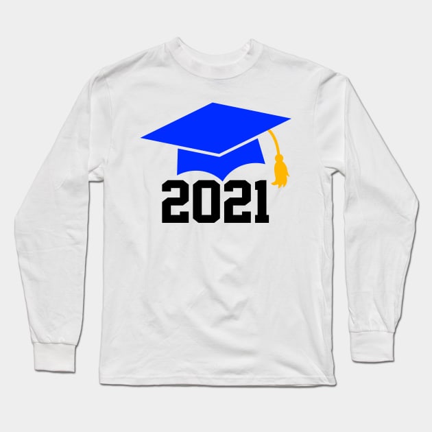 Senior 2021 - Graduation Cap Design T-Shirt Long Sleeve T-Shirt by Hobbybox